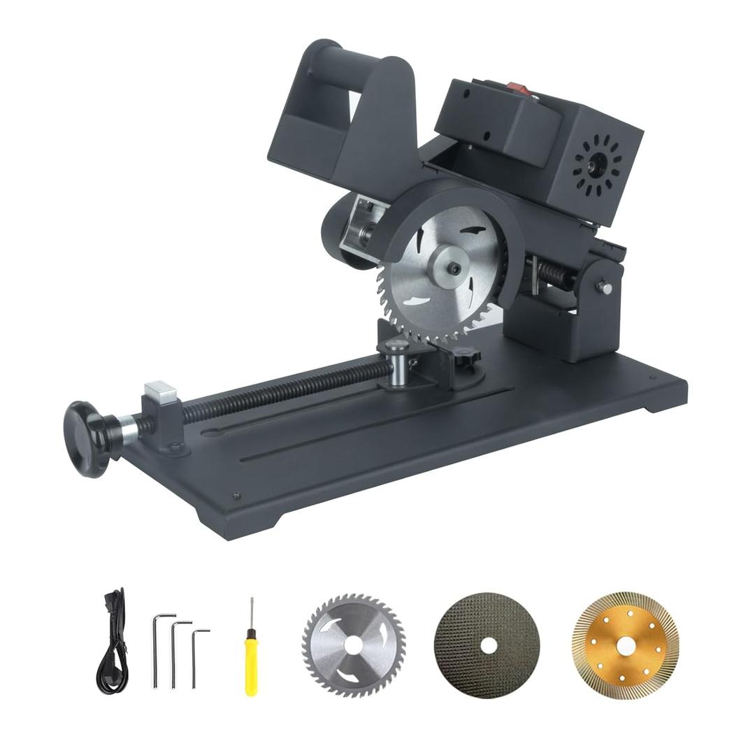 Miter Saw,300w High Power Motor, 20000r/Min,3 Different Saw Blades,Slide Design,Ideal for Wood,Metal,Acrylic,Steel Bar,Tile,Stone and Aluminum Cutting