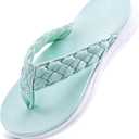WateLves Girls Flip Flops Non-Slip Casual Thong Sandals Summer Sandal Shoes for Beach Swim Pool (Little Kid/Big Kid) (Light Mint Green)