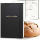 Bakers Recipe Book to Write in Your Own Recipes & Record Details - Bread Making Recipe Journal for Own Recipes - Gifts for Bread Bakers - Soft Vegan Leather Recipe Book - 128 Pages - Gold