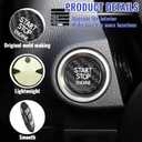 Carbon Fiber Push Start Button Cover Compatible with Lexus IS200T IS250 IS300 IS350 RCF RC200T RC300 RC350 NX200 NX300 Engine Start Stop Button Cover Key Ignition Switch Cover Black