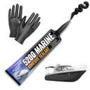 [Black] 5200 Marine Sealant - Fast Cure, High Bond Strength, UV Resistant Underwater 5200 Fast Cure, Marine Adhesive Sealant for Boats, Hulls, Decks, & RVs Marine Caulk Black with Gloves, Nozzle 3oz