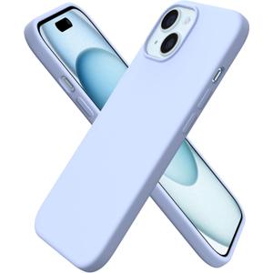 ORNARTO Compatible with iPhone 15 Case 6.1, Slim Liquid Silicone 3 Layers Full Covered Soft Gel Rubber Phone Case, Anti-Scratch Shockproof Protective Cover 6.1 Inch, Baby Blue