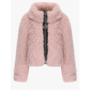 Women Faux Fur Jacket Zip Up Large Turn-Down Collar for Short Jackets Fall and Winter Warm Fluffy Cardigan Coat XL