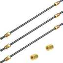 MuHize 3/16" Hard Brake Line Tubing 16 Inch, Metal Brake Tube with Pre-Inverted Flared Ends & 2 Unions, Easy to Bend for Automotive Brake Systems