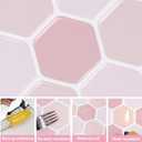 Hexagon Tiles Peel and Stick Backsplash for Kitchen, 10-Sheet Stick on Tiles Kitchen Backsplash, Pink 3D Peel and Stick Wall Tile12''12''