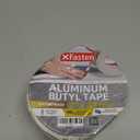 XFasten Super Waterproof Aluminum Butyl Tape, 2-Inch x 33-Foot, Aluminum Foil Tape with Butyl Rubber Adhesive for Window and Metal Roof Flashing, Patching and Gutter Leak Repair