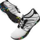 SIMARI Water Shoes for Women Men - Barefoot Quick-Dry Aqua Socks | Lightweight Swim Shoes for Surfing, Swimming, Beach Sports, Kayaking, Diving | Non-Slip Design (1e-white)