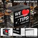 Acrylic Tip Jar for Bartender Tip Box Tip Jars Suggestion Box with Slot and Lock Money Jar Donation Box with Lock 6 X 4 X 5 Inch Raffle Box for Bar Restaurant Musician Car Driver