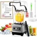2025 Upgrade Commercial Blender【2500W German Super Motor】【Dishwasher Safe 】【6-Piece Japanese Blades 】3-Second Quick Ice Crushing,Quiet Blender for Juices and Smoothies