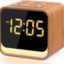 Housbay Wooden Sound Machine Alarm Clock for Bedrooms - Gentle Wake-Up with Birdsong, White Noise for Sleeping, Small Digital Clock for Phone-Free Routine (Oak)