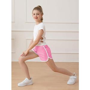 Resinta 1 Pack Girls Athletic Shorts Toddler Soccer Sports Shorts Kids Quick Dry Gym Running Short 7-8Y