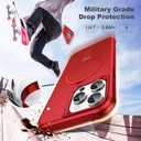 TIANLI Designed for iPhone 14 Pro Max Case with Magnetic Invisible Ring Stand [Compatible with Mag-Safe] [Military Drop Protection] Shockproof Anti-Slip Cover for Women,Red