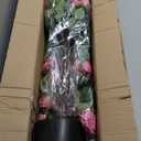 Romantic season 2Pack Artificial Rose Flower Trees, 42Inch Pink Faux Rose Tree with Green Leaves for Living Room Office Home Outdoor Indoor Decor (3FT)
