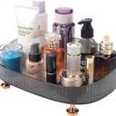 Makeup Perfume Organizer, Bathroom Vanity Tray, Decorative Dresser Tray, Bathroom Countertop Organizer Tray for Cosmetics, Skincare Products, Grey (Gray)