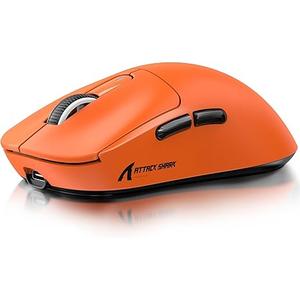 ATTACK SHARK X3 Wireless Gaming Mouse, 49g Ergonomic Computer Mouse, Triple Modes PAW3395 26K DPI Optical Sensor, 200h Battery Life, Programmable Buttons, Gaming Accessories for PC/Laptop/Mac(Orange)