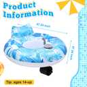 ShinyRelief Motorized Pool Float for Adults, Electric Inflatable Pool Lounger with Motor Backrest Cup Holder Pusher Handles and Pump, Battery Powered Float Chair for Summer(Blue Leaves,Blue)