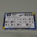 ZQZ 360 Pack Metric Hex Nuts & Locknuts Assortment KitM3 M4 M5 M6 M8 M10 M12 304 Stainless Steel Assorted Nylon Insert Lock Nuts SetsStandard Thread Nylock Nuts