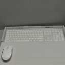 seenda Wireless Keyboard and Mouse Combo, Rechargeable Quiet Keyboard Mouse, Sleek and Ultra Thin Design, Full-Size with Number Pad for Windows, Laptop, PC, Notebook, Desktop- Silver and White