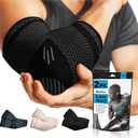 POWERLIX Elbow Orthopedic Brace Compression Support (Pair) - Elbow Sleeve for Tennis, Golfers, Bursitis, and Sprains, Arthritis, Tendonitis. Pain Relief (Black, L)