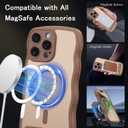 GUAGUA Magnetic for iPhone 16 Pro Max Case with Stand, Cute Wavy Shape Design Shockproof Magnetic Case with Foldable Invisible Stand Compatible with MagSafe for 16 Pro Max 6.9'', Desert Titanium