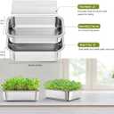 FANHAO 2-Pack Sprouting Tray Kit, Stainless Steel Soil-Free Cultivation Germination Tray, Healthy Wheatgrass Grower Sprouting Container Kit Nursery Tray for Indoors Plant Seedlings