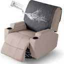 VANSOFY Recliner Chair Covers 100% Waterproof Backrest Cover Reclining Cover Non-Slip Dog Chair Cover Furniture Protector Washable Slipcover Elastic Straps for Pets, Dogs(Charcoal Gray)