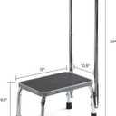 Step Stool with Handle for Adults Step stools with Handle for Elderly for Bed Chrome-Plated Steel Frame 330Lbs Capacity Use At Home Bathroom Kitchen