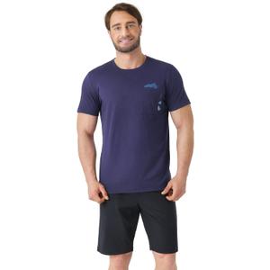DAVID ARCHY Men's Soft Cotton Short Sleepwear Top & Bottom Loungewear Pajama Set (S, Navy Blue/Black)