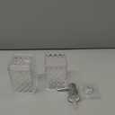 Bathroom Accessories Set 2 PCS, White Bathroom Accessories Include Soap Dispenser and Toothbrush Holder, Diamond Pattern Bathroom Set for Boho Bathroom Decor