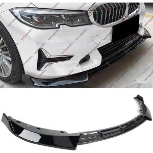 Front Lip Compatible with BMW G20 Base 3-Series 2019-2022, V Style Fits for 330e 330i, Bumper Air Dam Lower Chin Spoiler Splitter, Protection Body (Glossy Black)