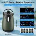 Portable Camping Shower 8000mAh Rechargeable Outdoor Shower with LED Display, IPX8 Waterproof, 4 Spray Modes, 5-Level Water Pressure & Colorful Ambient Light for Camping, Hiking, Beach, Pet Bathing