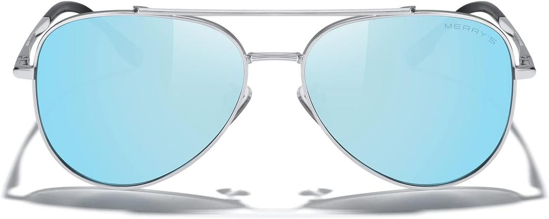 MERRY'S Classic Mirrored Aviator Sunglasses for Men Women Polarized Driving Fishing Mens Sunglasses