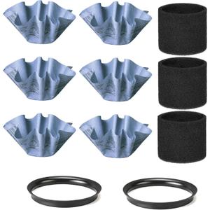 Shop-Vac 90107 Paper Disc Filter and 90585 Foam Sleeve Filter, for Most Shop-Vac Wet/Dry Vacuum Cleaners 5 Gallon and Above, Replacement Parts #9010700, 9013700,9058500, 6 Pack