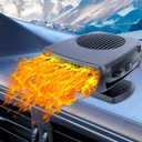 12V Car Heater,200W Portable Car Heater 360° Rotatable Car Defroster Windshield Heater Plug into Cigarette Lighter for Vehicle RV SUV (Large)