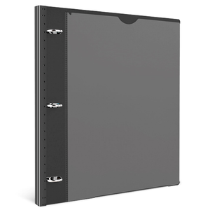 INFUN 1.5 Inch Telescoping 3 Ring Binder - 6PCS, Flexible Round Binder with Customizable Front Cover and Clear Catalog Pocket, 1.5Inch Rings, 370 Sheet Capacity-Black