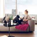 C-Shaped Metal Side Table, Slides Under Sofa for Small Spaces, Height - 27.6in