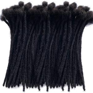 100% Human Hair Dreadlocks Handmade Locs Samll Size 0.4cm Width Pencil Size 60 per Bundles Natural Black #1B 8inch