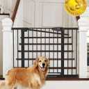 Cumbor 29.7-46" Baby Gate for Stairs, Mom's Choice Awards Winner-Auto Close Dog Gate for The House, Gifts for Mom, Easy Install Pressure Mounted Pet Gates for Doorways, Black (29.7-46"W x 30.5"H)
