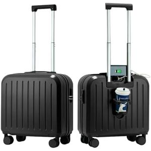 18x14x8 Carry On Suitcase Hardside Built In TSA Lock & USB Port Lightweight Luggage Silent Double Spinner Wheels Maximum Underseat Carry-On Bag For American & United Approved Airlines