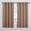 NICETOWN Blackout Window Curtains and Drapes for Kitchen, Window Treatment Thermal Insulated Solid Grommet Blackout Drapery Panels (Set of 2, 55 by 68 inches, Cappuccino)