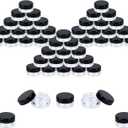Houseables Sample Containers, Lip Balm Containers, Sample Jars, Mini Jars with Lids, Small, Empty for Makeup, Powder, Gloss, Cosmetic, Tiny, Chapstick, Dab, Wax, Scrub, Little, Plastic, 3 Gram, 50 PK (Black)