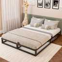 Bilily 6 Inch Queen Bed Frame with Steel Slat Support,Low Profile Queen Metal Platform Bed Frame Support Mattress Foundation,Heavy Duty,No Box Spring Needed,Easy Assembly,Noise Free