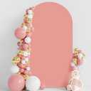 Wokceer 7.2FT Wedding Arch Backdrop Cover Spandex Fitted Wedding Arch Covers Round Top Chiara Arches Backdrop Cover for Birthday Party Ceremony Banquet Decoration Dusty Rose