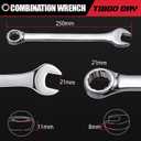 Combination Wrench, 21mm Metric Combination Spanner Wrenches, 12 Point Box End Head Combination Wrenches 15Offset with Electroplated CR-V Steel Body for Auto Construction and Mechanical Applications