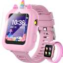 Smart Watch for Kids with 39 Games Touchscreen Camera Video, Music Player, Pedometer, Calculator, Calendar, Stopwatch, Flashlight, Alarm Clock 12/24 hr, Birthday Gifts Toys for Girls Ages 3-12 (Pink)