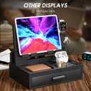 melafa365 Nightstand Organizer for Men,Phone Docking Station with Cable Management,Night Stand with Drawer,Bedside Organizer for Watches,Keys,Wallets,Gifts for MenBlack