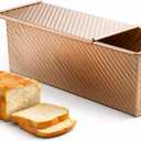 Bread Pan, 13 * 5inch Aluminized Steel Non-Stick Rectangle Pullman Loaf Pan with Lid, Long Sourdough Bread Loaf Pan for Homemade, Deep Bread Tin with Dough Scraper Cutter