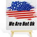 4 x American Patriotic Decorations, Patriotic Decor for Home Office Bedroom Desk, July 4th Independence Day Veterans Day Memorial Day Decorations for Home Table, Gifts for Veterans Army, We Are Not Ok