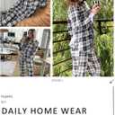 Ekouaer Womens Pajama Sets Button Down Pjs Sets Soft Long Sleeve Sleepwear Button Up Loungewear with Pockets, S-XXL (Black and Grey Plaid)