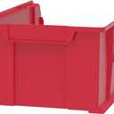Akro-Mils 30281 Super-Size AkroBins Plastic Storage Bins, Space-Saving Stackable Bins for Garage, Classroom, Warehouse Organization, 20" L x 12" W x 8" H, Red, 3-Pack